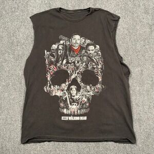 AMC The Walking Dead Skull Graphic Muscle Tank Top Men's Large Cutoff Sleeves